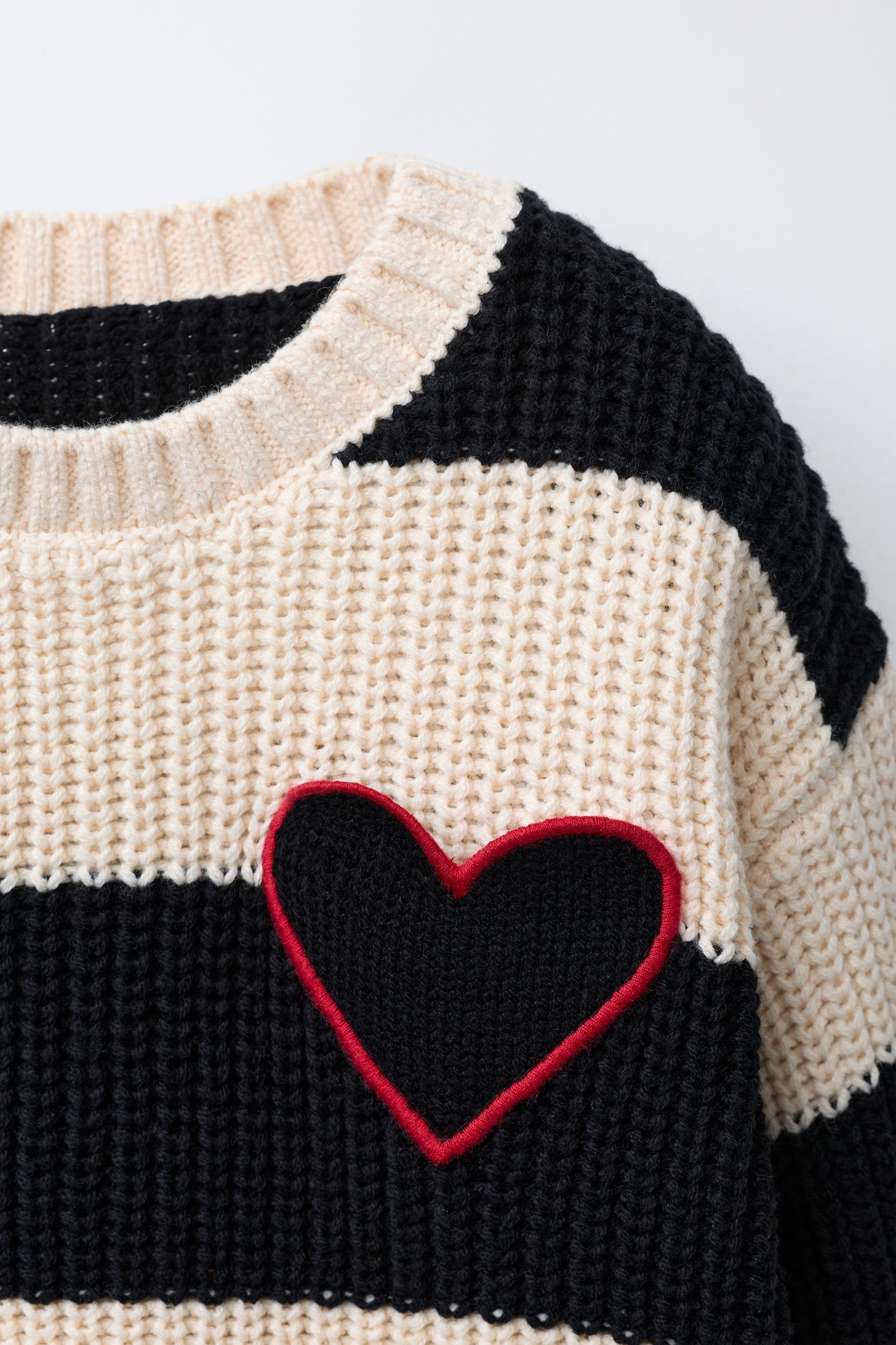 STRIPED HEART KNIT JUMPER